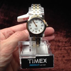 New Timex Indiglo two tone watch